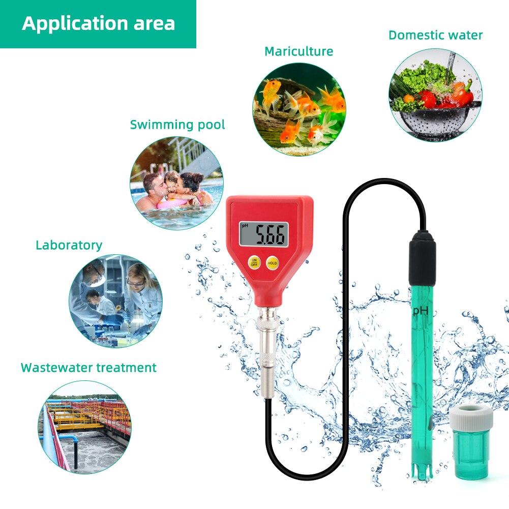 Yieryi PH-98105 Ph Checker Digitale Ph Meter Hoge Precisie Ph Analyzer Tester Atc Voor Aquarium, Hydrocultuur, Laboratorium