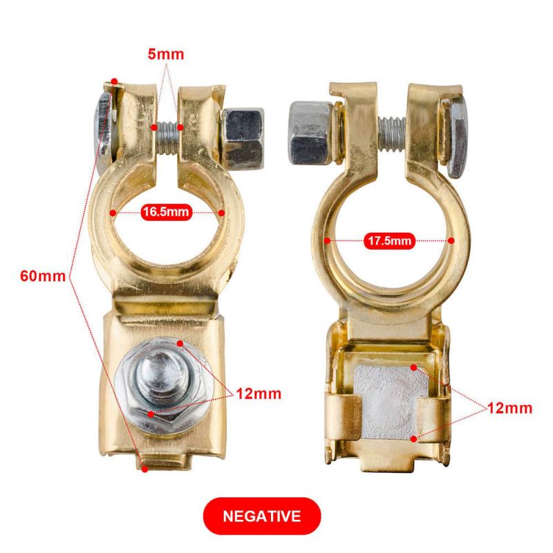 Universal 12v 2PCS Car Battery Charger Terminal Connector Battery 1 Pair Quick Release Battery Terminals Clamps Cap Clips Copper