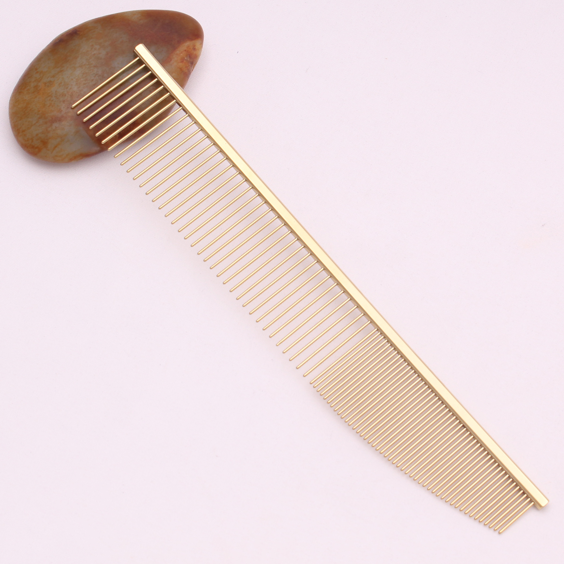 Copper Dog Grooming Combs Pet Boundary Knot Massage Tools Salon Cat Hair Cleaning Crescent High Low Teeth 7817#
