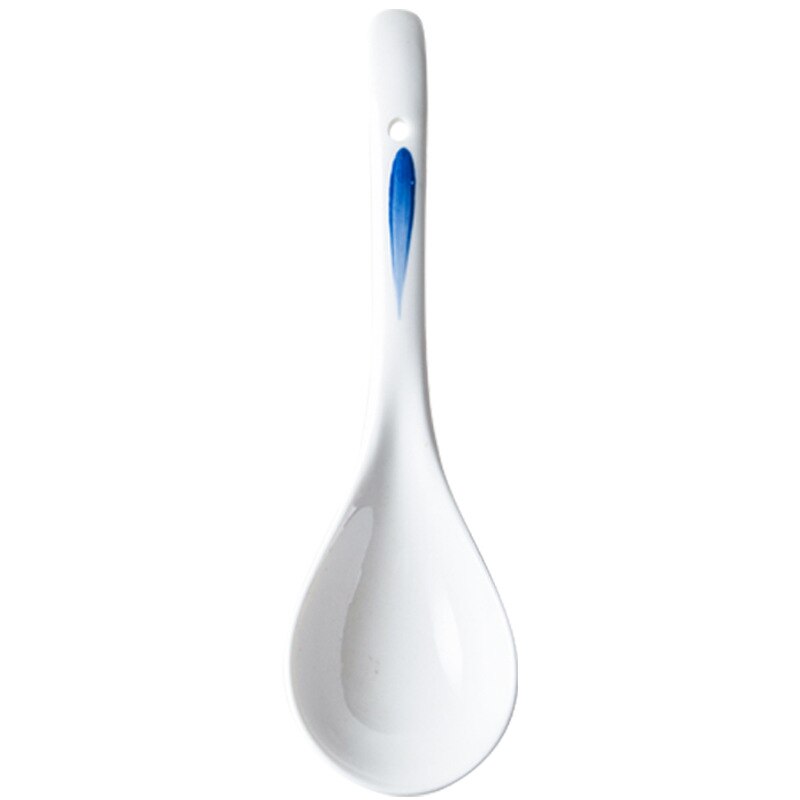5PCS/SET Hand Drawn Japanese Ceramic Soup Spoons Environmental Protection Healthy Porcelain Household Tableware Spoons