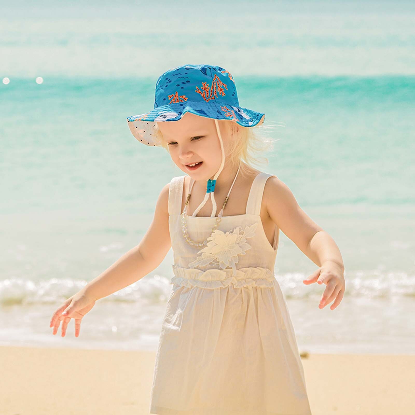 Leuke Zomer Baby Meisje Emmer Hoed Cartoons Gedrukt Baby Hoed Zonnescherm Kinderen Outdoor Hoed Seaside Zonnebrandcrème Hoed Strand Cap