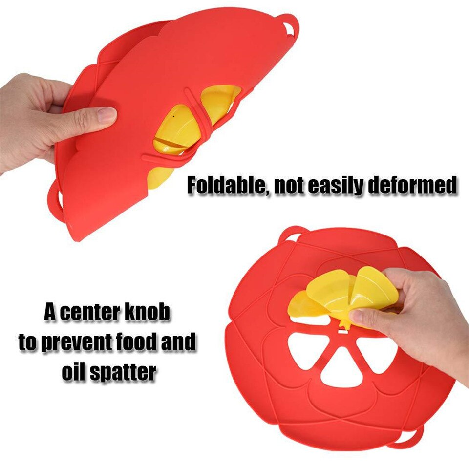 Universelt Silikonlokk Spillstopper 26cm - til Kjele og Stekepanner - Kjøkkenredskap