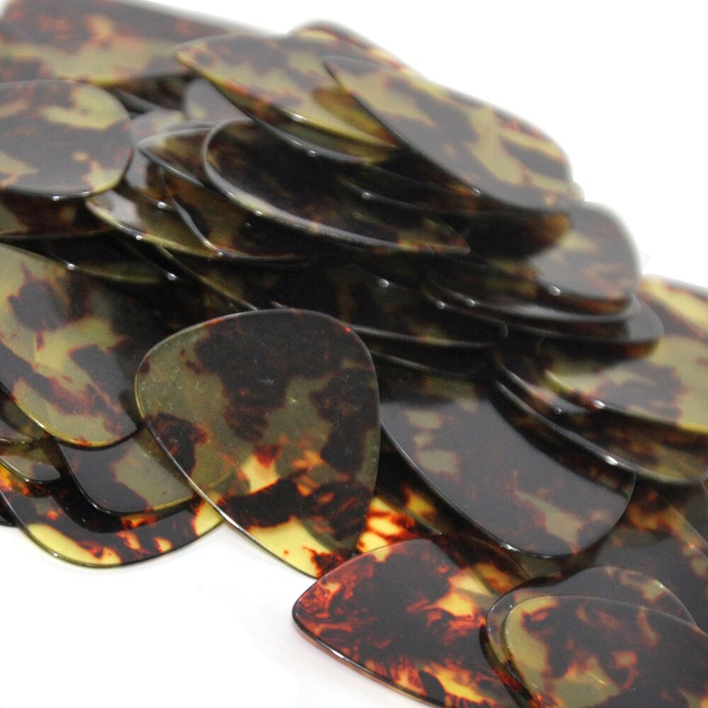 100 Stks/partij Medium 0.71Mm Celluloid Plectrums Plectrums Bruin Schildpad Schildpad