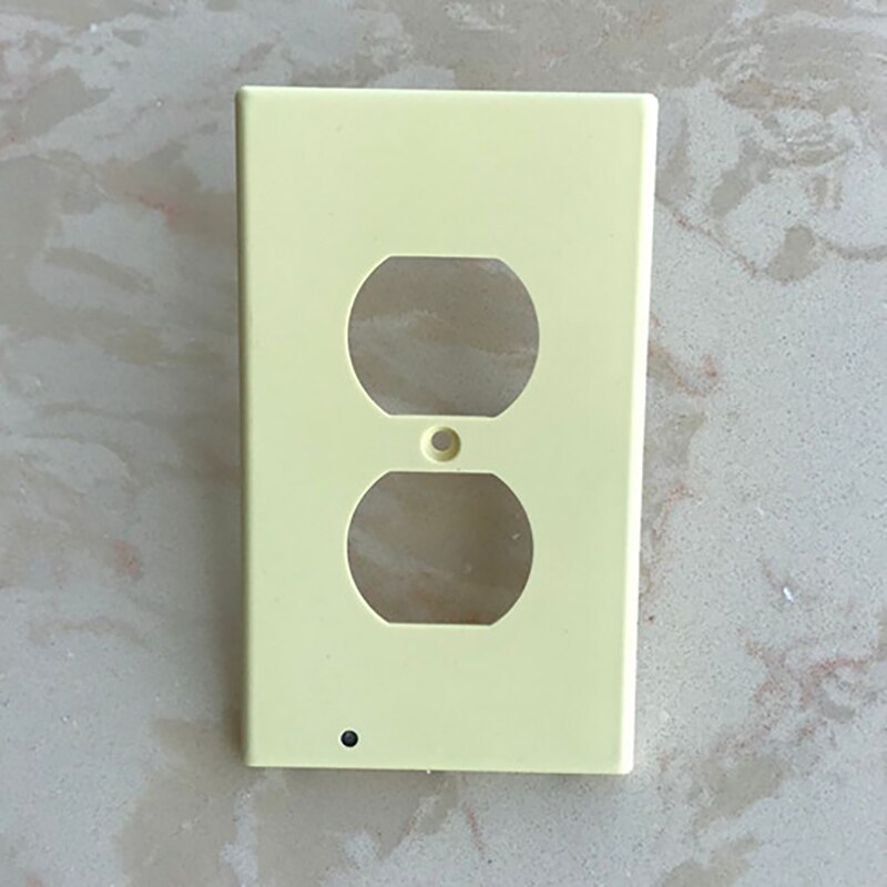 Durable Night Light Duplex High Convenient Outlet Cover Wall Plate With Led Night Lights Ambient Light Sensor: yellow round