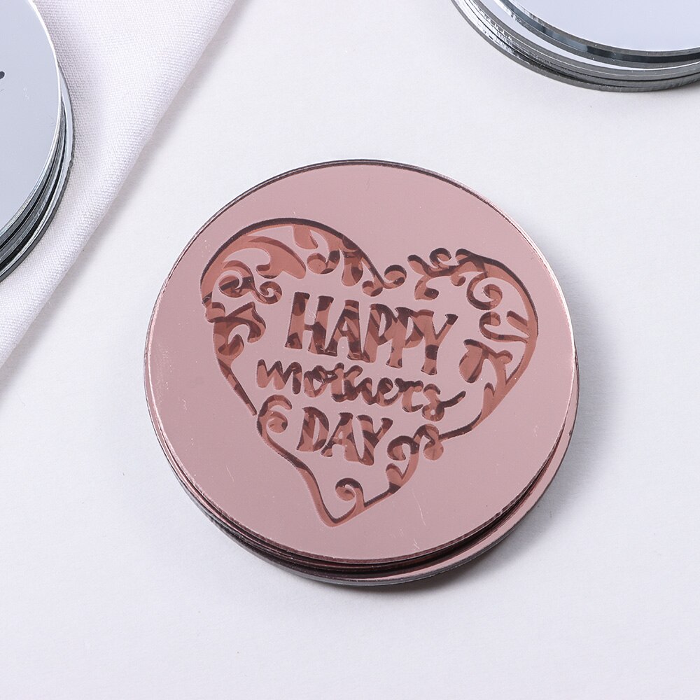 5Pcs Acrylic Mother's Day Cake Topper Circle Cupcake Toppers Cake Decorating Home Party Handmade DIY Crafts Supplies