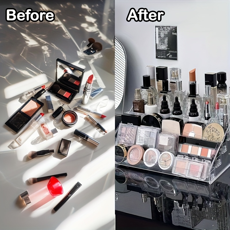 1pc 7- vånings akryl nagellackshållare, bänkställ för färger, eteriska oljor, smink, genomskinlig förvaringshållare