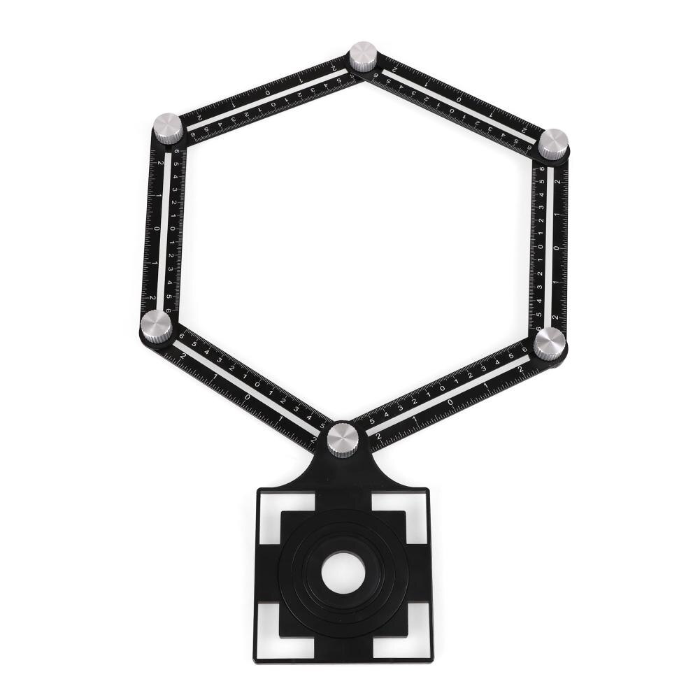 Aluminium Legierung Winkel Finder Multi Vorlage 6 Klapp Herrscher Messung Werkzeug Holzbearbeitung Winkel Lineal mit Bohren führen Glas Fliesen