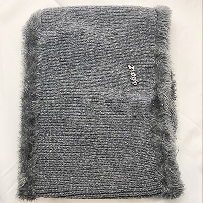 Gestrickte Männer Frauen Winter Mützen Hüte Sturmhaube Vlies Schädel Erreichte Kappen Schal Gesicht Maske Wolle Warme Skullies Gorros: grau1