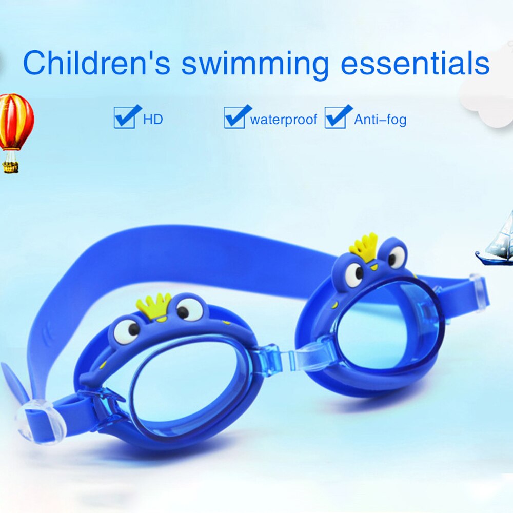 Mystyle Zwembril Kids Cartoon Kikker Hd Waterdicht Anti-Fog Kinderen Zwembril 4 Kleur Swim Bril Voor Jongens meisjes