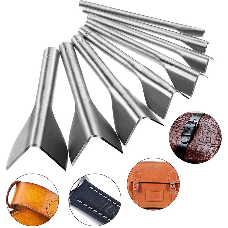 Jiwuo – poinçon en forme de V 10-50mm, outil de bricolage en cuir, ceinture de filet rond en forme de filet, poinçon de coupe de cuir pour la maison, outils de coupe artisanaux