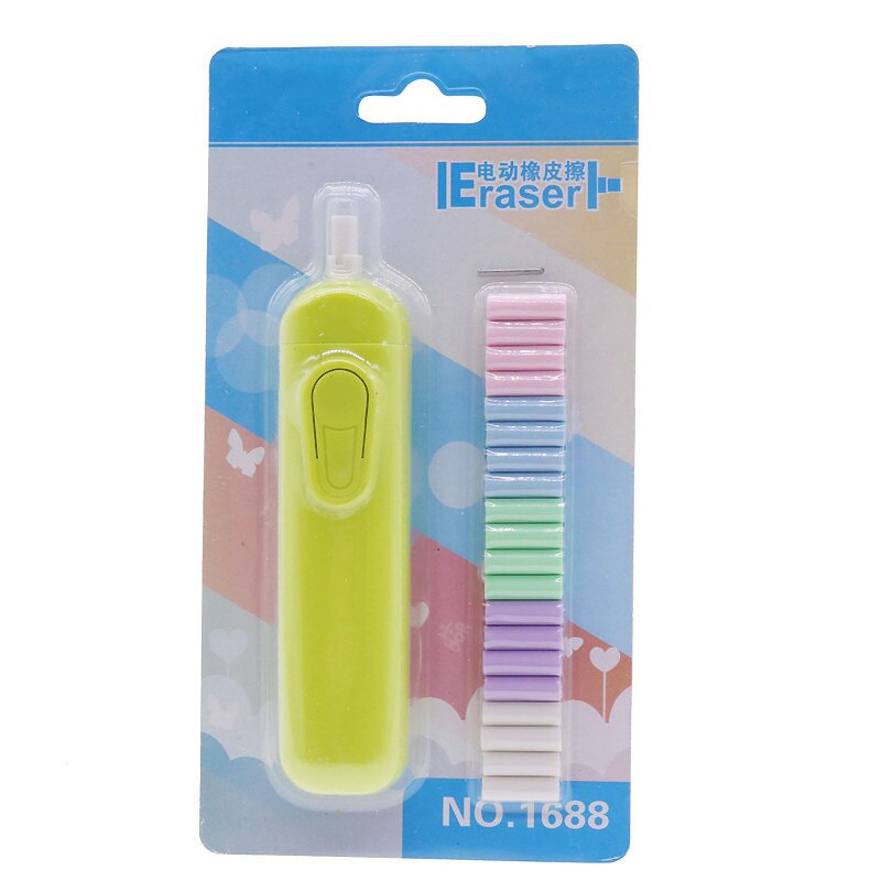 1 Pcs Motor Elektrische Gum Automatische Schoolbenodigdheden Briefpapier Kind Dag Materiaal Escolar Schets Schilderen Correctie Tool: green