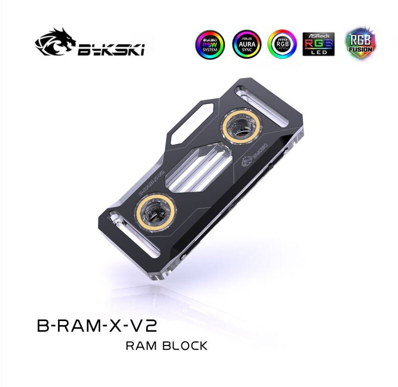 Bykski Ram Water Blok Rgb, Koperen Radiator + Aluminium Cover, Geheugen Liquid Cooler, 2/4 Kanalen, 5V/12V Sync, B-RAM-X-V2