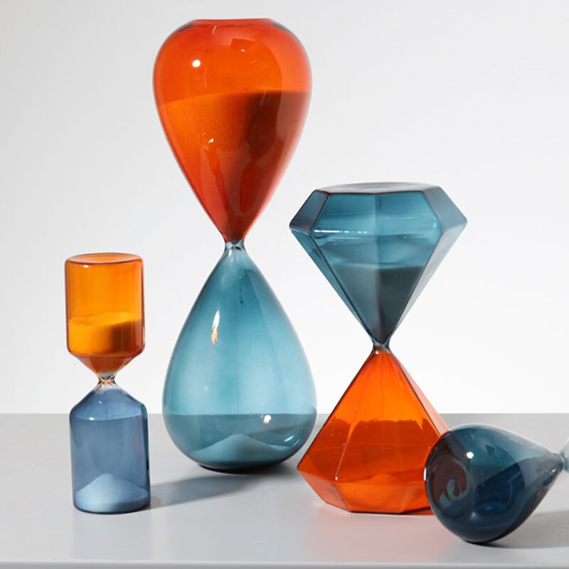 Bicolor timeglas ornament sand ur sandglas nordisk stil håndværk te timer elsker smart kontor hus indretning