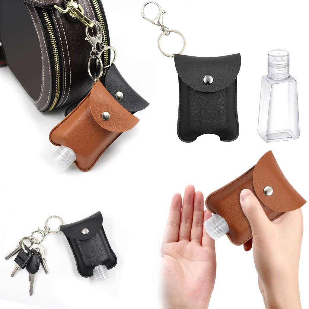 Travel Bottle And Keychain Holder Refillable Empty Bottles For Hand Sanitizer Organizer Keychain Key Rangement Zipper Bag#p30