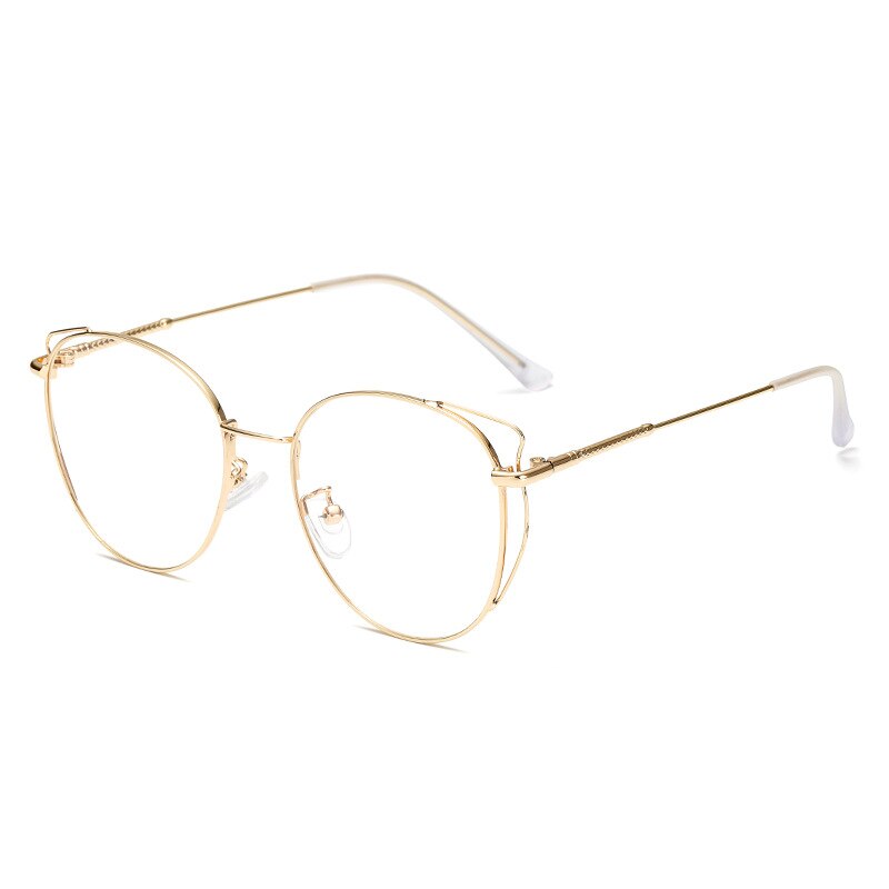 Gafas YOOSKE Anti Blue Light Cat Eyes monturas ópticas redondas de Metal gafas para mujeres y hombres: C3gold