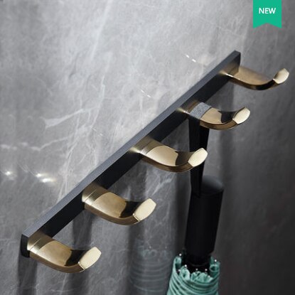 Styl europejski miedziany wieszak ścienny brelok złoty akcesoria łazienkowe ręcznik haczyk na ubrania wieszak na płaszcze klasyczna ściana haki WF-25032: czarny i złoto 25042