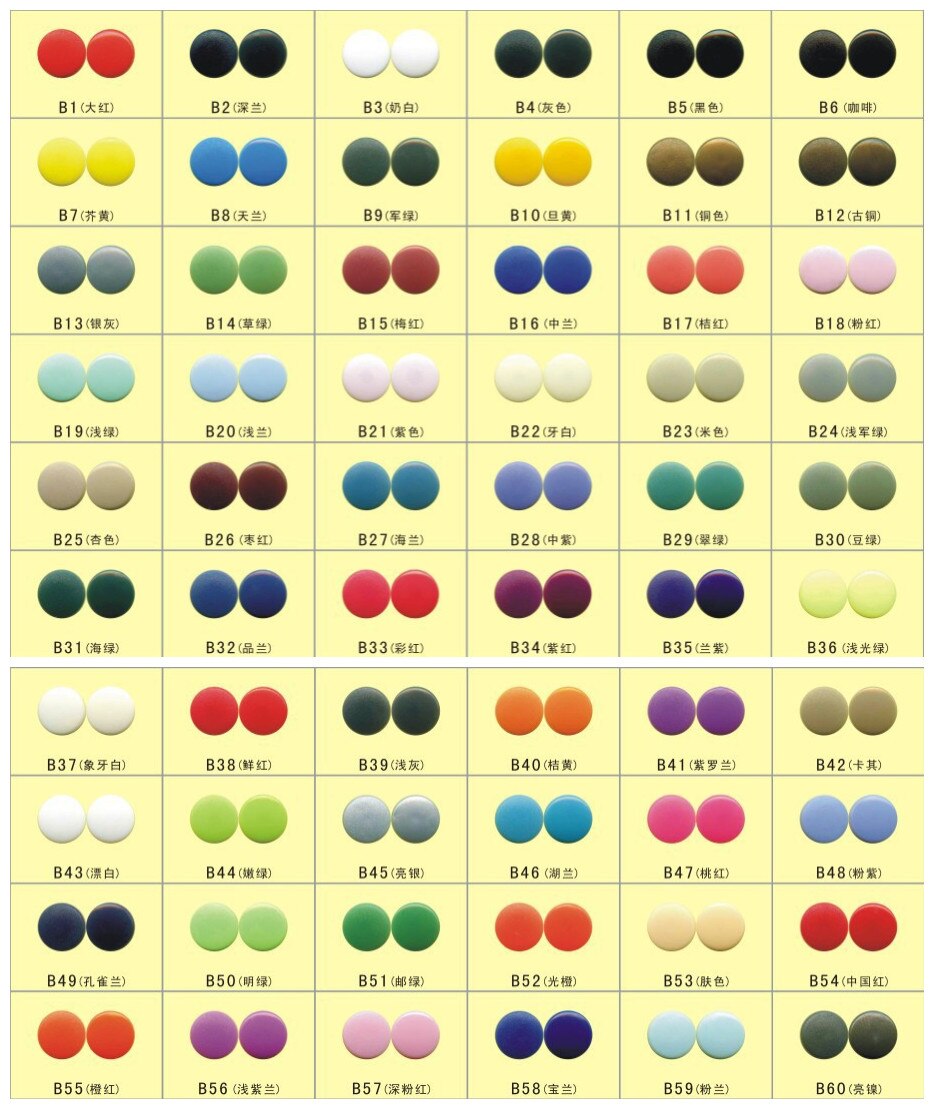 1000pcs/bag Black White Kam snap Button T5 Half Sets KAM Snaps Press Poppers Resin Snaps Fasteners