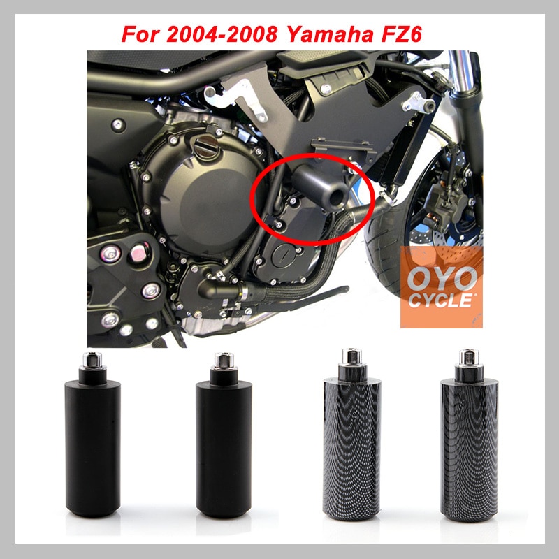 Geen Cut Frame Slider Pad Voor 2004 Yamaha FZ6 FZ600 Zwarte Carbon Derlin Anti Crash Falling Bescherming motorfiets Deel