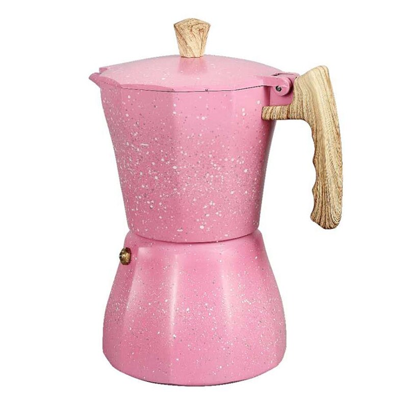 Latte mokka kaffetrakter italiensk moka espresso cafeteira perkolator gryte stovetop kaffetrakter 300ml rosa: misligholde tittel