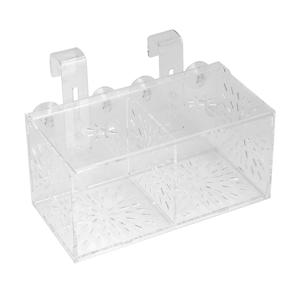 Caixa de isolamento transparente acrílica para tanques de peixes aquário peixe fritar incubação reprodução única e grade dupla: 20CM 10CM 10CM