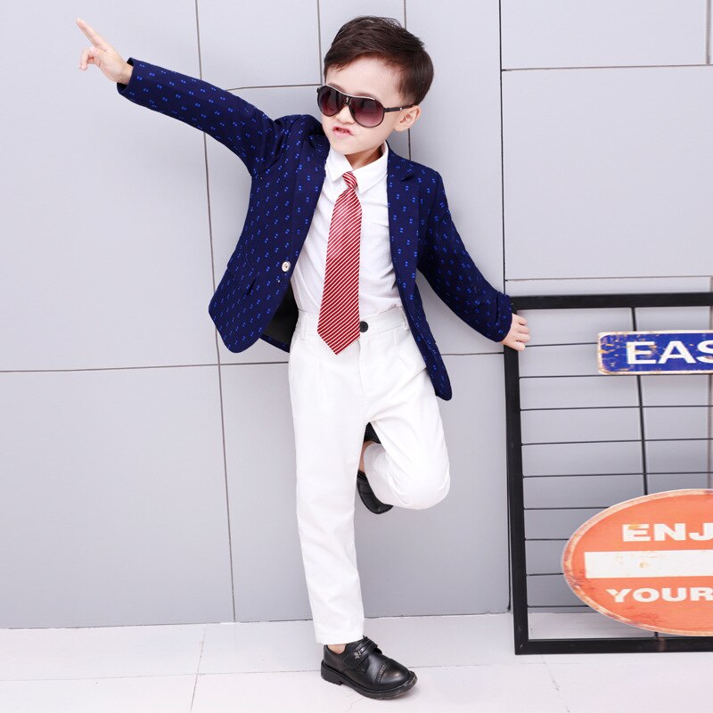 kind past zo cool dot bloemen kids jas zachte school jongen blazers slim en knappe jas goede maat 3-12 jaar