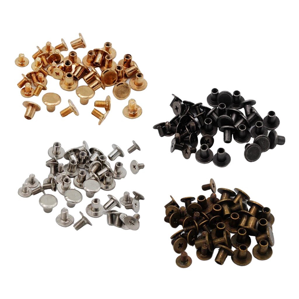 20 Sets Alloy Chicago Rivets Studs Punk for Scrapbooking Bookbinding