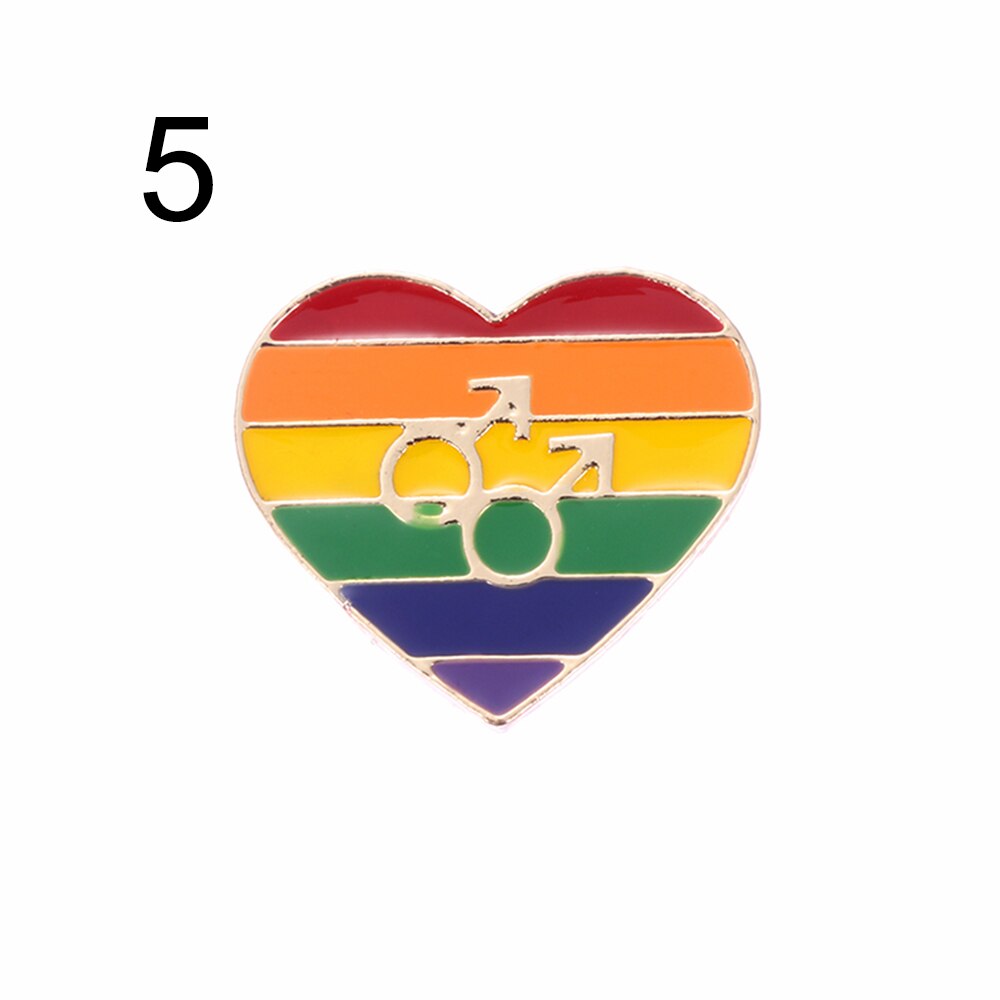 1Pc soutien Gay lesbien bisexuel transgenre symbole broche fierté arc-en-ciel drapeau fer-blanc Badge icônes broche bijoux accessoires