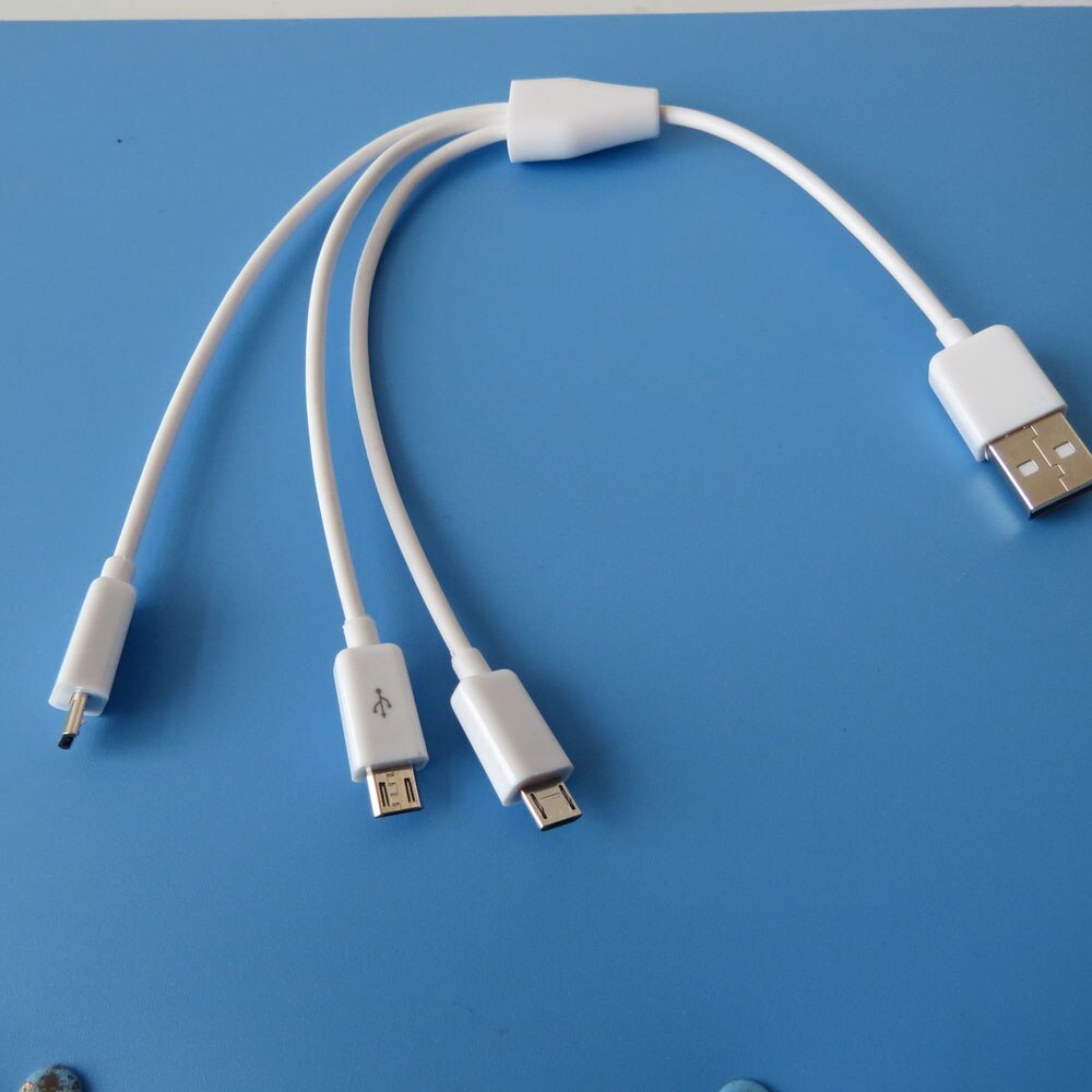 25Cm 3ft 3 In 1 Micro Usb Kabel Power 3 Micro Android Usb Apparaten Tegelijk