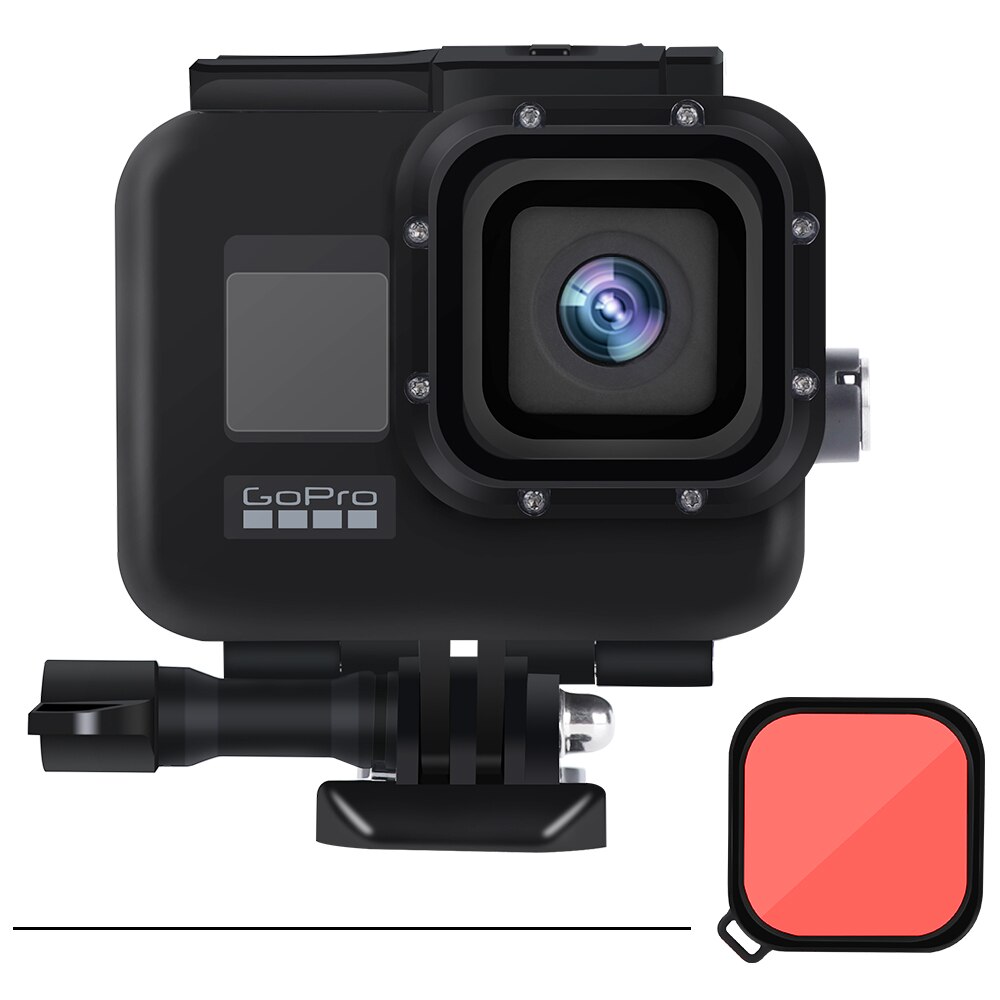 For GoPro Hero 8 Black waterproof housing case diving shell 45meters depth Go Pro Accessories Black King kong: Shell and red filter