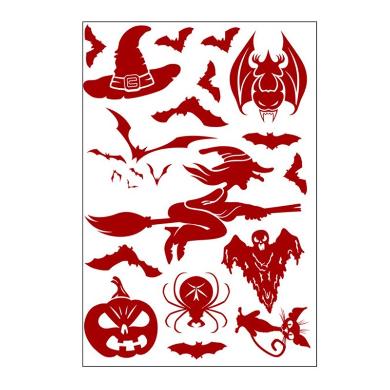 Halloween Bloody Sticker Horror Footprint Decals Blood Handprint Bat Terror Palm Poster Blooding Festival Glass Halloween Decor