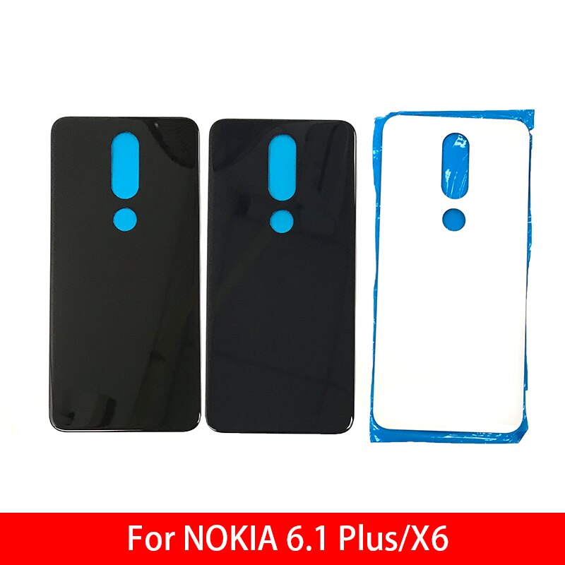 1Pcs Glas Achter Back Behuizing Batterij Cover Voor Nokia X6/ 6.1 Plus Ta-1099/1103 Vervanging onderdelen