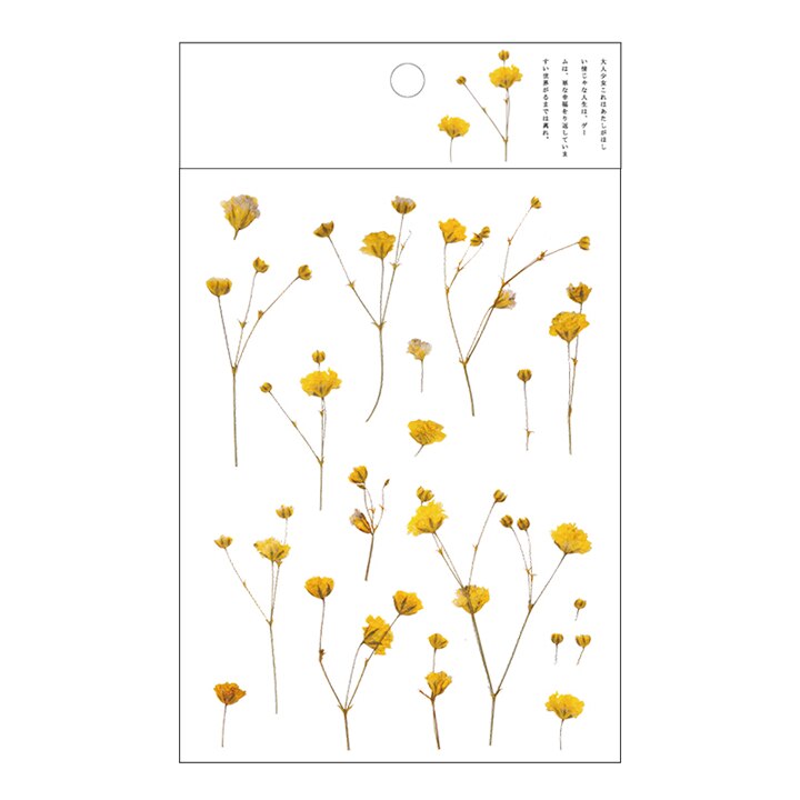 Kokorosa12 Designs Natural Daisy Clover Japanese Words Stickers Transparent PET Material Flowers Leaves Plants Deco Stickers: Deep Blue