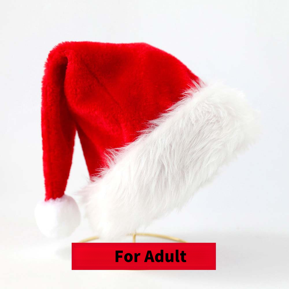 Chapeau Père Noël Noël - Velours Classique Fourrure Confort - Unisexe Adulte & Enfants Fournitures de Fête Festives: Saphir profond