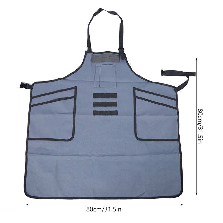 Barbecue Canvas Adjustable Buckle Apron with Large Pocket for Barbecue Milk Tea Shop Floriculture Cooking Tools Canvas apron