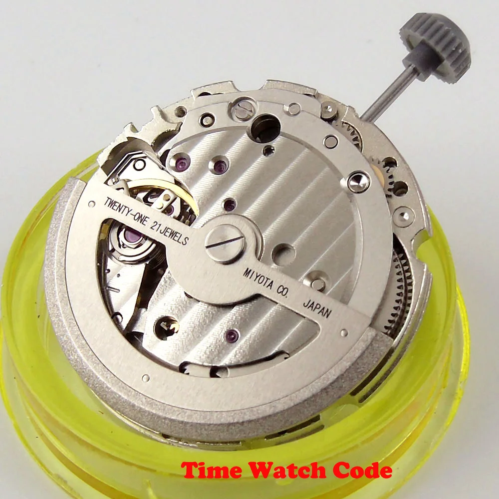 Miyota-movimiento mecánico automático 821A 8215, accesorios de reloj, Hacking segundos, fecha automática, 21 joyas, fecha blanca y negra: Oro