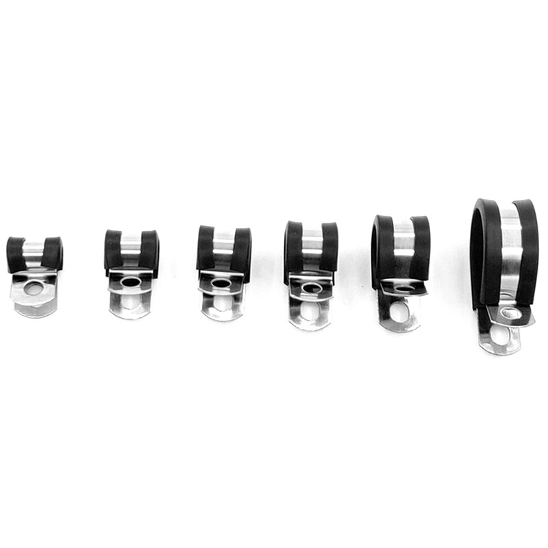Cable Clamp,52Pcs Rubber Cushion Insulated Clamp.Stainless Steel Metal Clamp (Assortment Kit 3)
