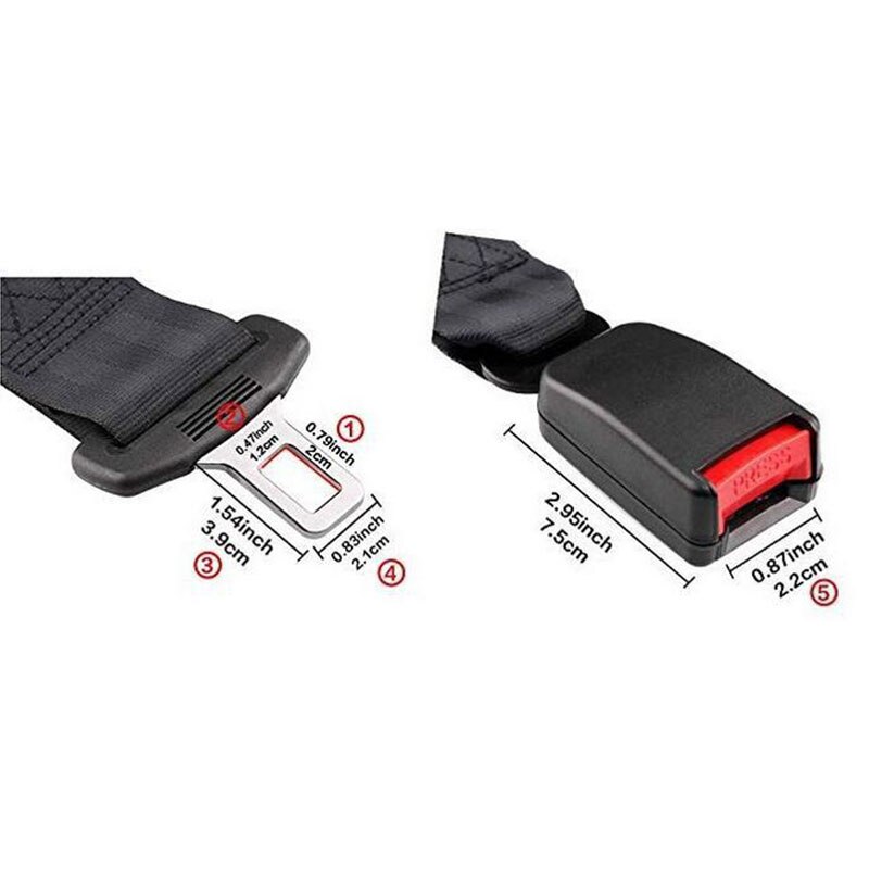 Universal Seat Belt Cover Car Safety Belt Extender 3 Size Seat Belt Extension Plug Buckle 