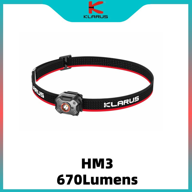 Klarus  hm3 rörelsesensor pannlampa 670 lumen mini usb c uppladdningsbar huvudficklampa led-pannlampa för fiske camping