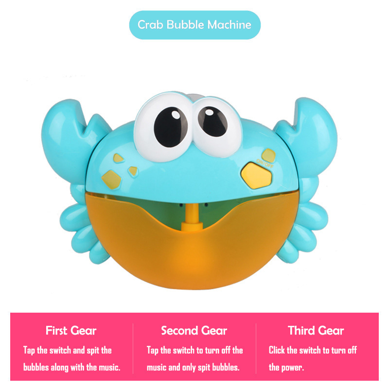 Bubble Crab Bath Toy Bubble Machine Crabs Frog Music Bathtub Soap Automatic Bubble Maker Bathroom for Toddlers Baby Kid Toy: Blue Crab No Box