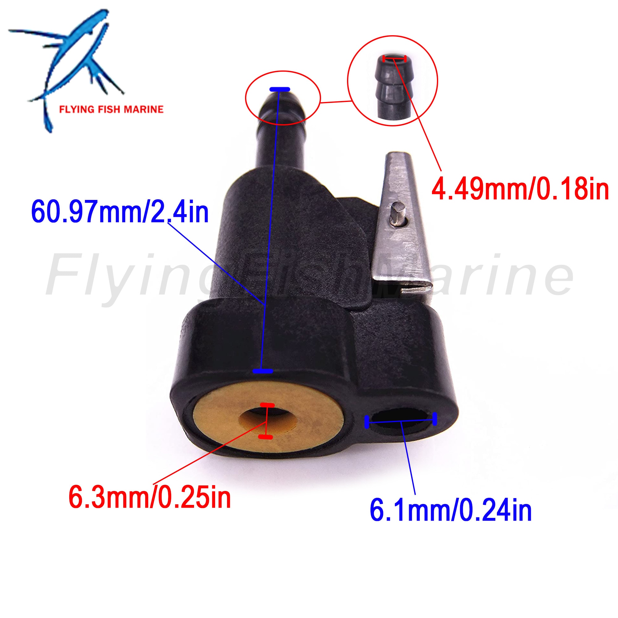 Conector de sedal de combustible hembra fueraborda, para Johnson Evinrude BRP OMC 25HP - 150HP / Suzuki DF4 -DF50 DF60 DF70 3031, tamaño de manguera 8mm