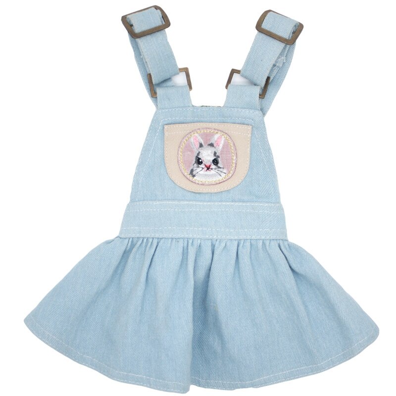 Dog Clothes Pet Dress Denim Coat Outfit Puppy Cat Skirt For Princess Girl Light Blue Cute Dress GD277, Pets Poodle