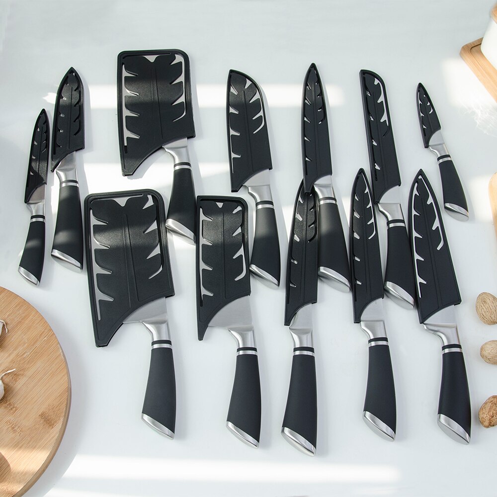 XYJ Kitchen Knife Cover Universal Stainless Steel Knives Blade Sheath Safe Edge Guard PP Plastic Black White Red Color 3-8 Inch