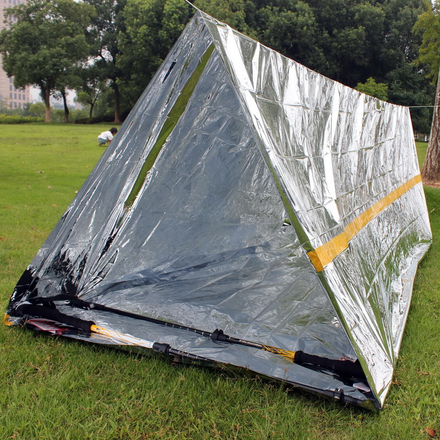 Outdoor Emergency Tent, Survival Blanket, First Aid Blanket, Insulation Blanket, Simple Tent, Sunscreen, Space Blanket: White