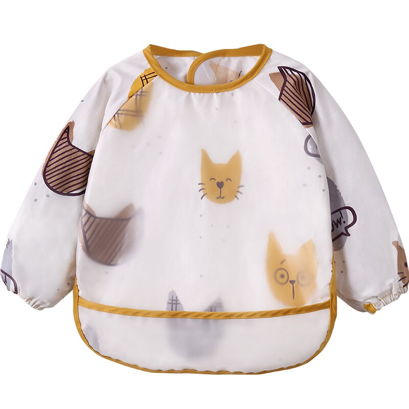 Bavoirs étanches pour bébé, bavettes mignonnes imprimées de dessins animés, tabliers à manches longues: A / 100CM(80-90CM)