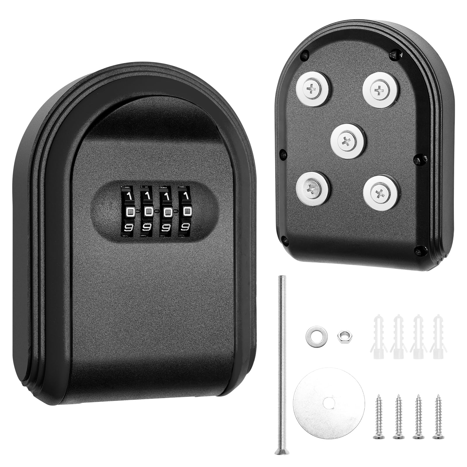 Magnetischer Schlüsselkasten mit Zahlenschloss, Autoschlüsselkasten mit starkem Magnet zum Verstecken von Ersatzschlüsseln Ich bin Innen- und Außenbereich, magnetischer Halfter