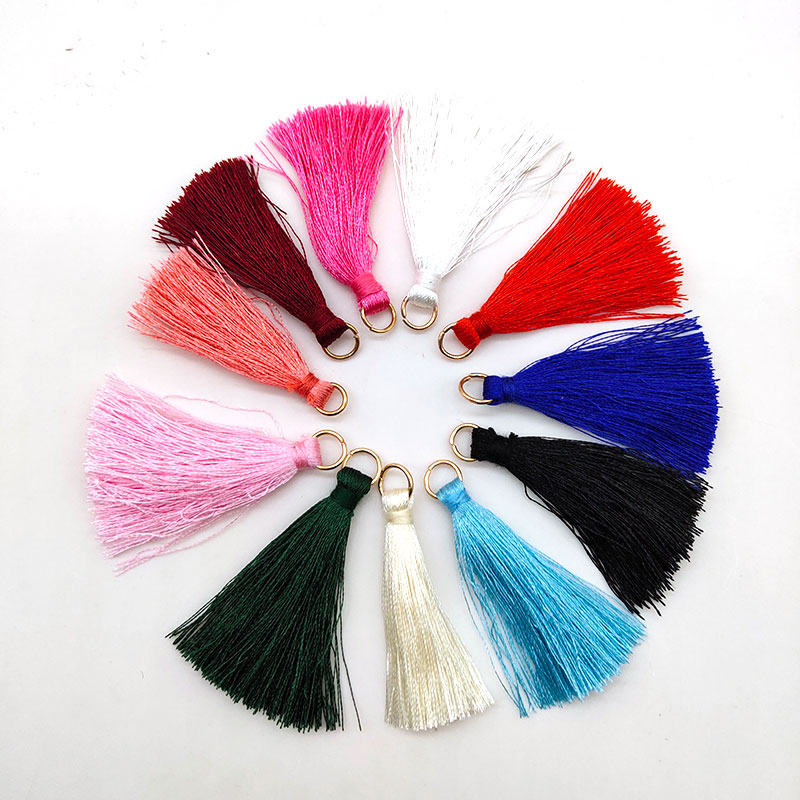 10 Pcs Silky Handmade Soft Craft Mini Tassels with Loops for Jewelry Making, DIY Projects, Bookmarks Accessories