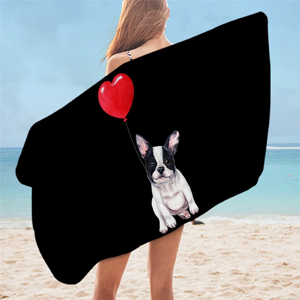 BeddingOutlet-Toalla de baño Hippie Pug para adulto, toalla de playa de microfibra con dibujos de animales, manta de Bulldog, 75x150cm: 18