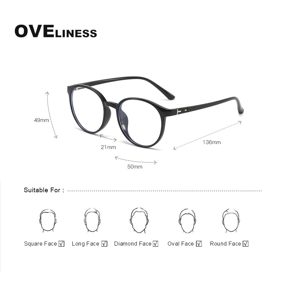 Round anti blue light glasses man women transparent gaming computer eyeglasses frame bluelight blocking glasses Eyewear