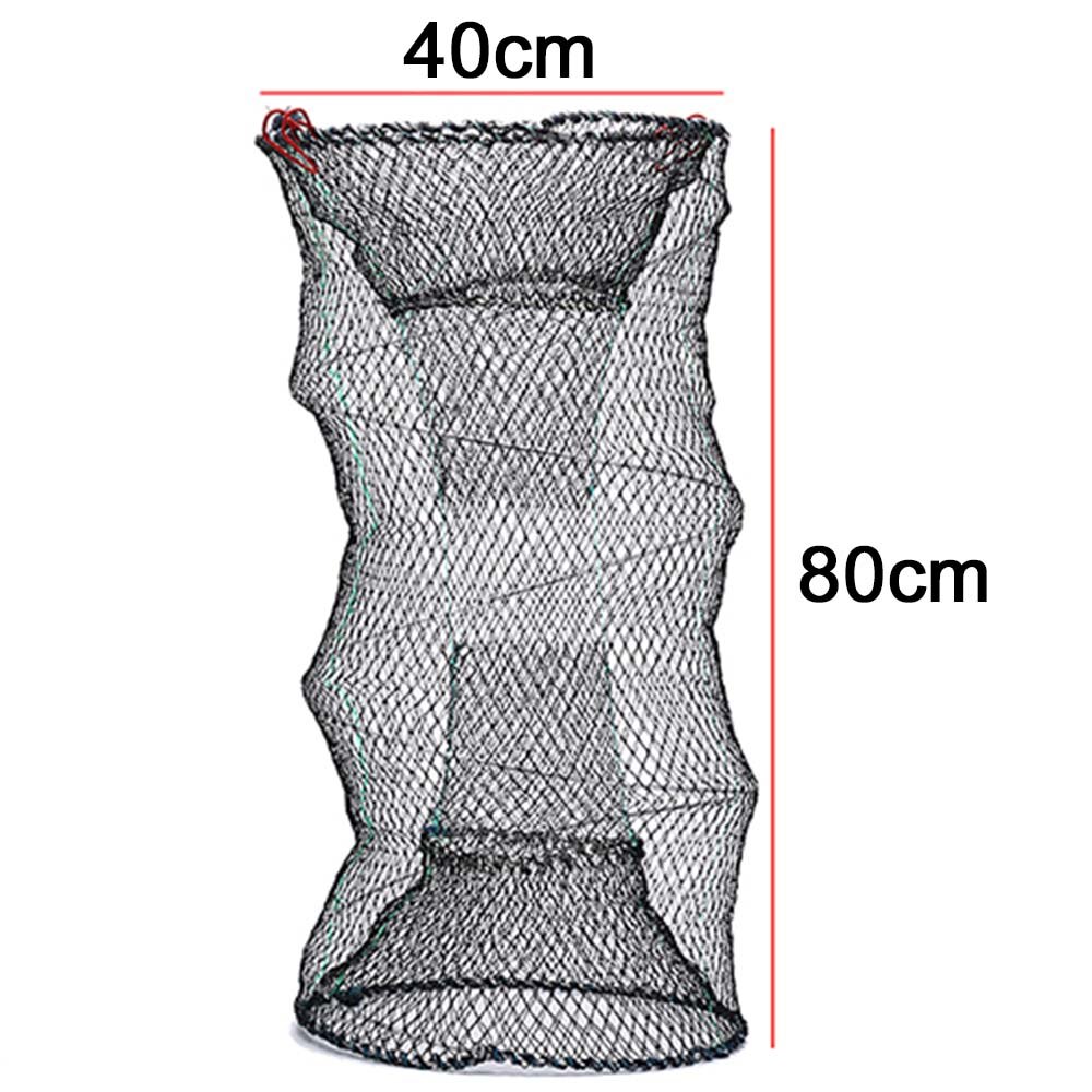 Fishing Net Cage Crab Collapsible Eel Equipment Supplies Camping Crayfish Tackle Prawn Automatic Lobster Catcher Trap: 40X80cm