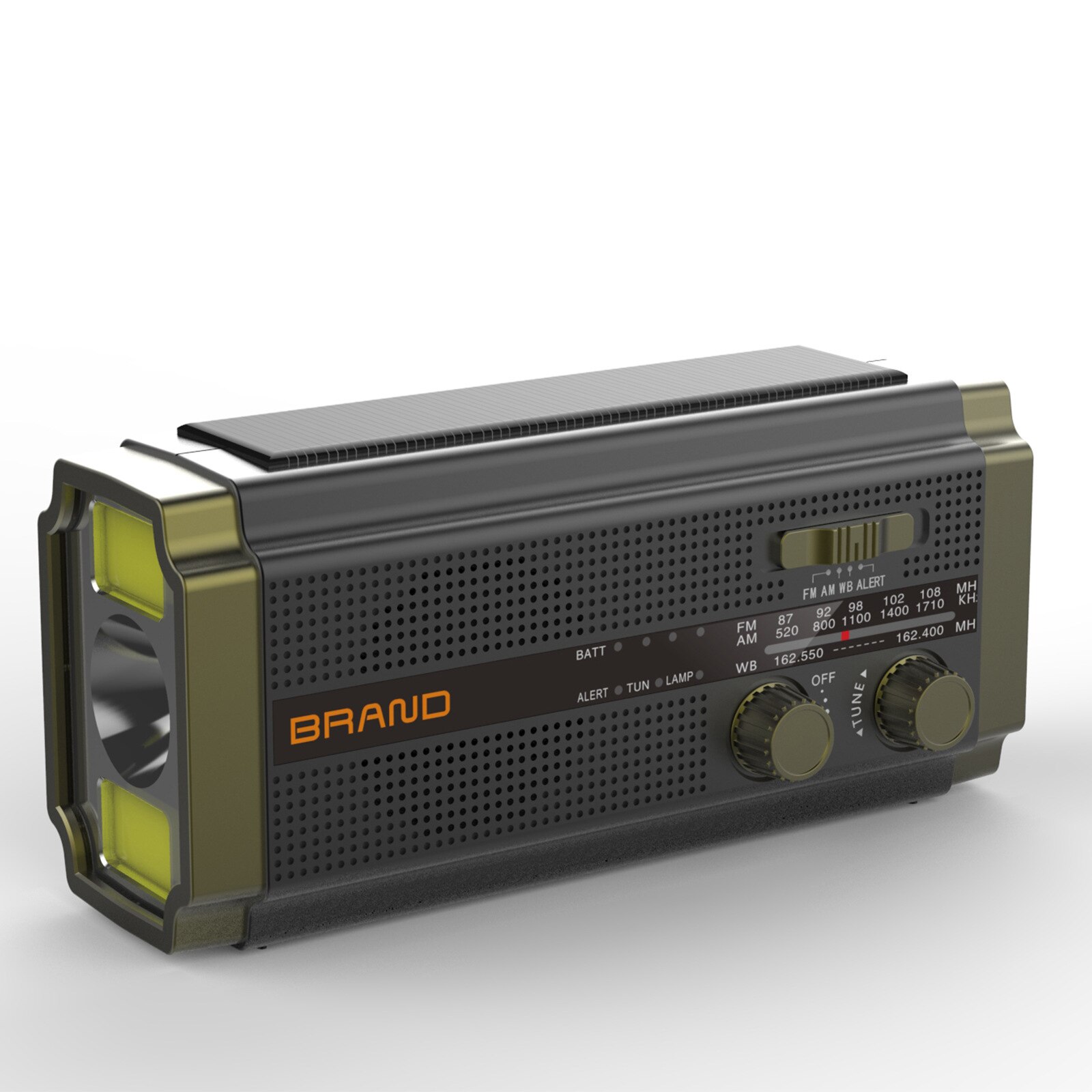 Solar Radio Hand Crank Emergency Flashlight Reading Light AM FM NOAA Phone Charger SOS Alarming Outdoor Survival Power Bank: Gray